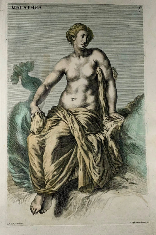 1676 J.J. Sandrart, Collin, Mythology, Sea Nymph Galatea