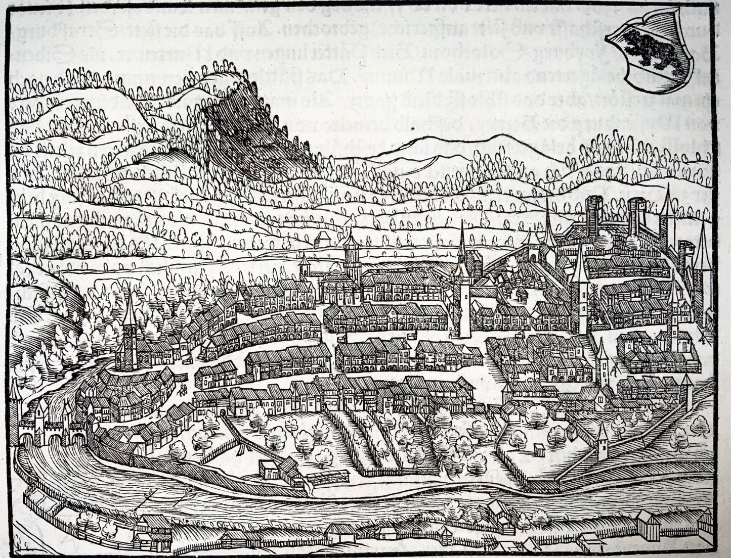 1548 Joh. Stumpf, Berne, Bern, Switzerland, fine woodcut Leaf