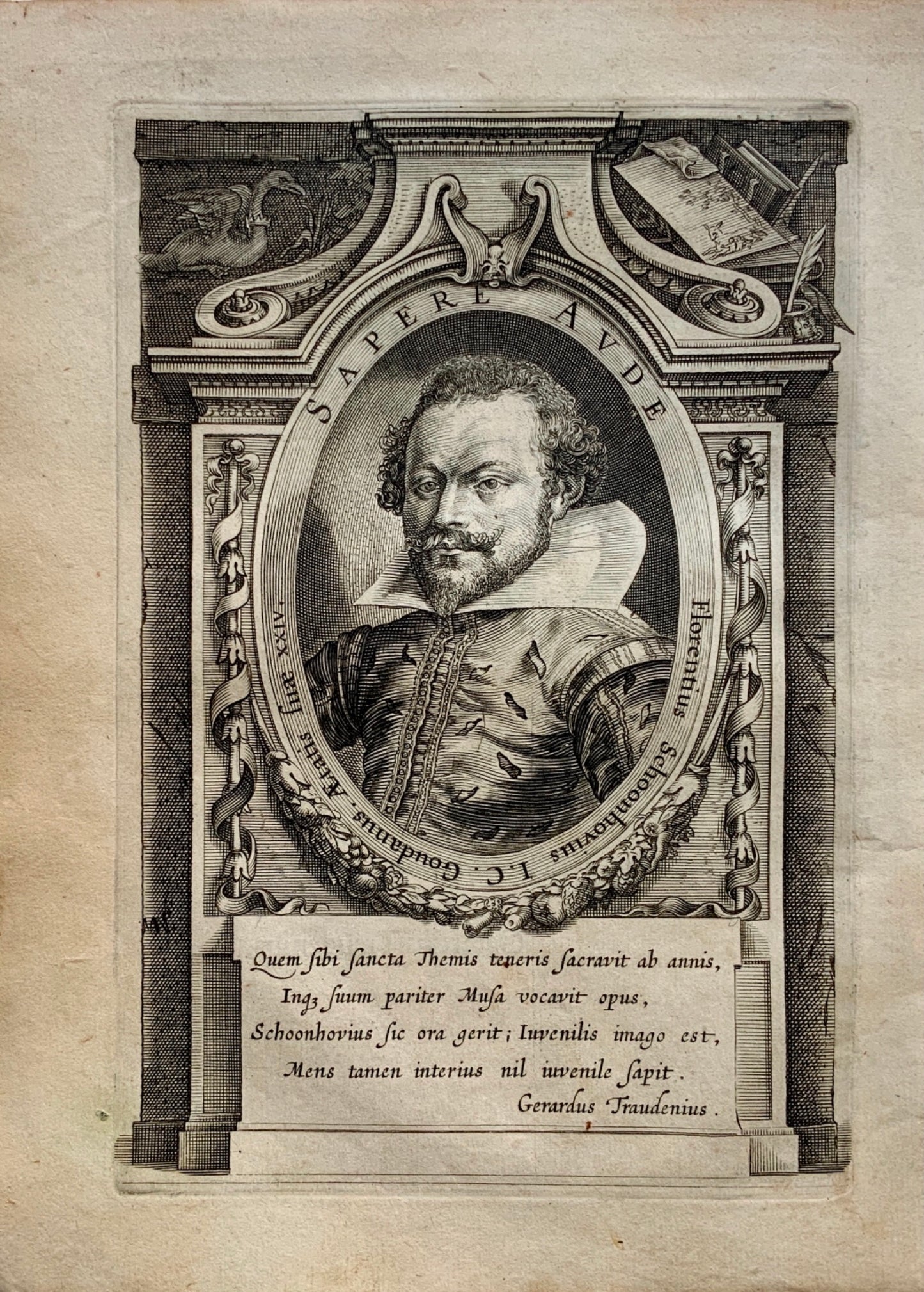 1618 Crispin van de Passe [1595-1670] Portrait of Fl. SCHOONHOVIUS