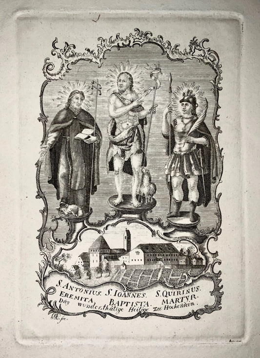 1780 c Holy Card with scarce view HOHENRAIN Hochdorf, Lucerne, Switzerland