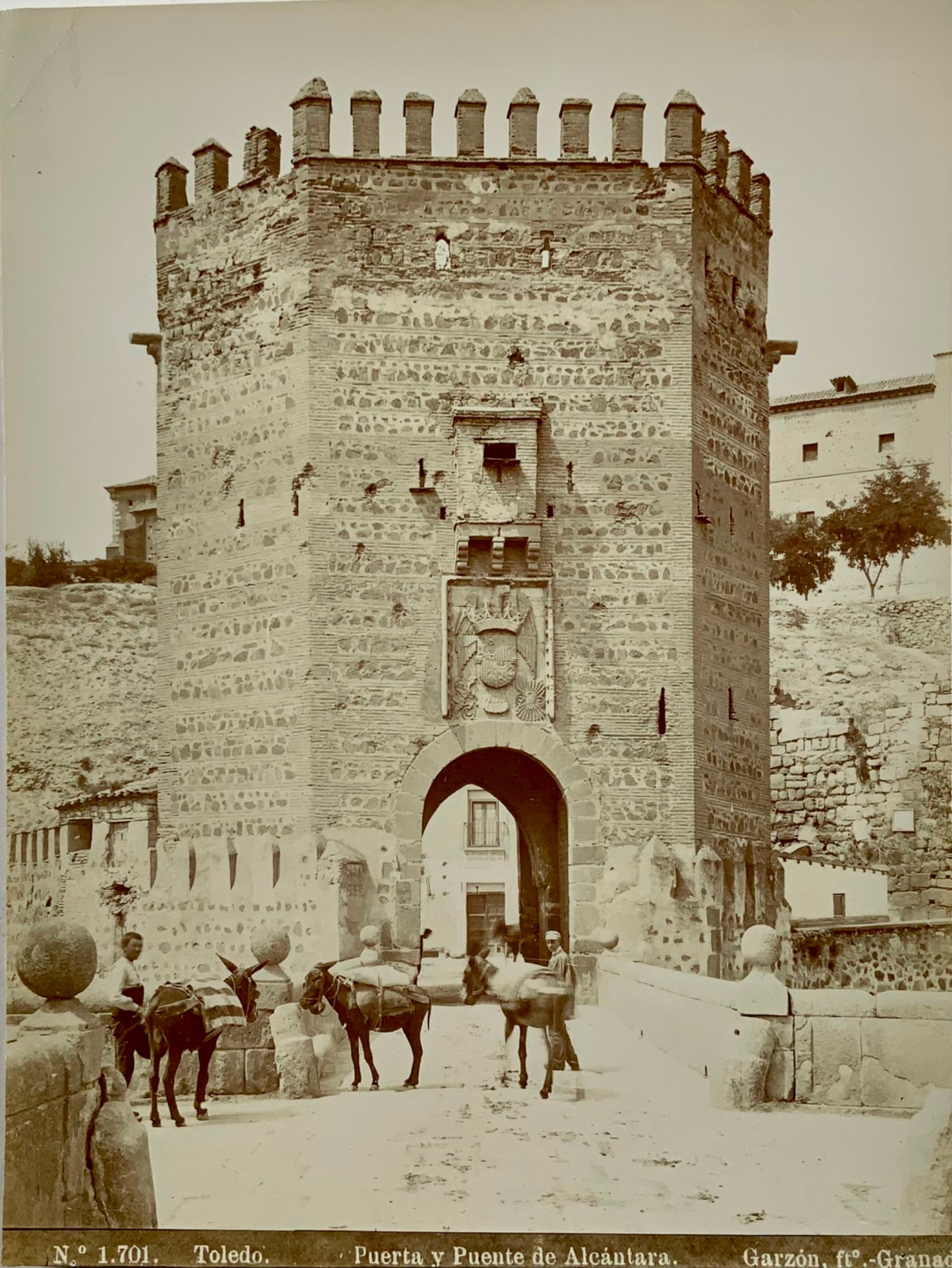 Années 1880, Rafael Garzón, Espagne, Tolède, Puerta Alcantara, imprimé à l'albumine 
