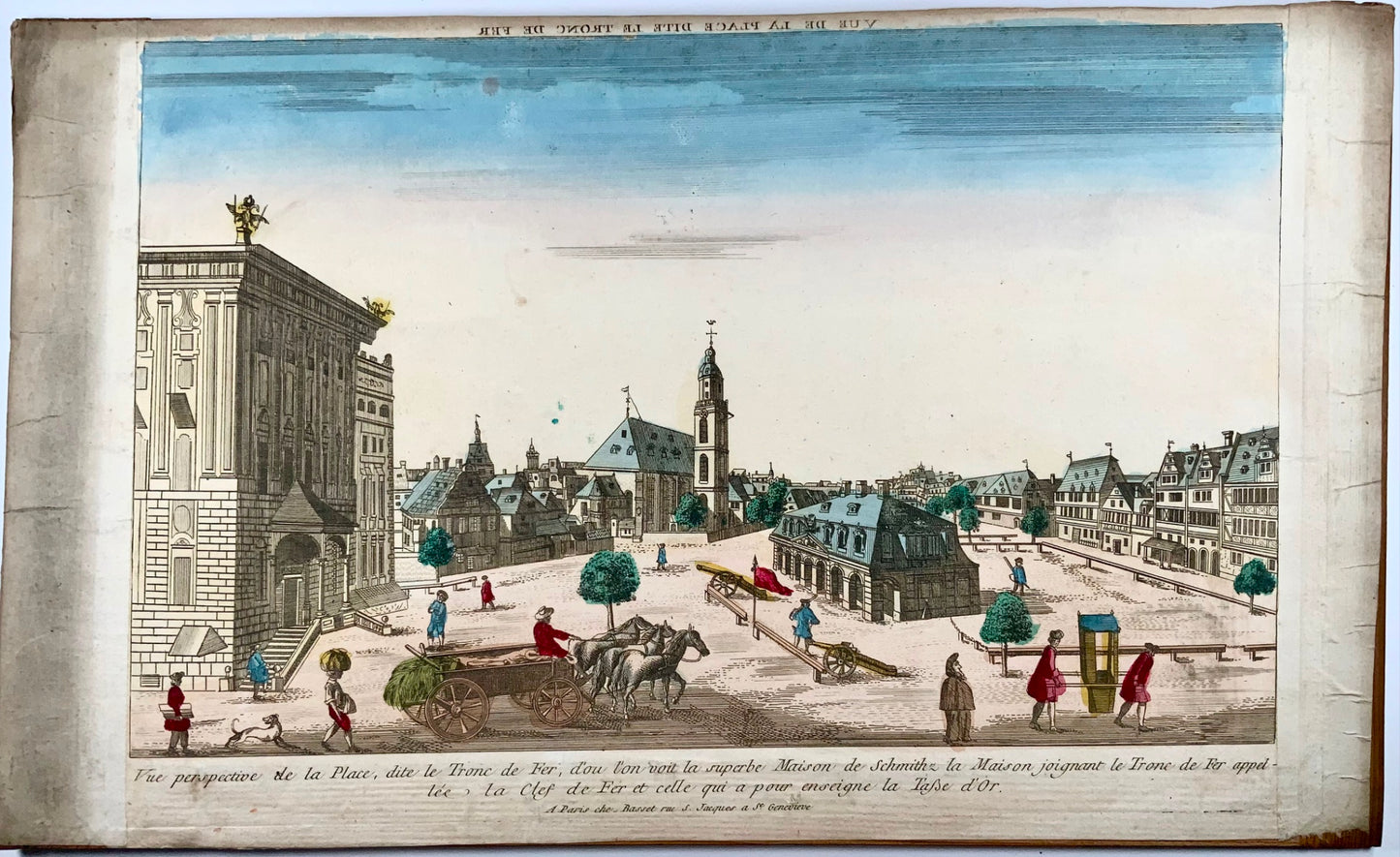1768 LONDON: Daumont Horse Guards Parade Optical Print [recto Vue de Frankfort] - Topography