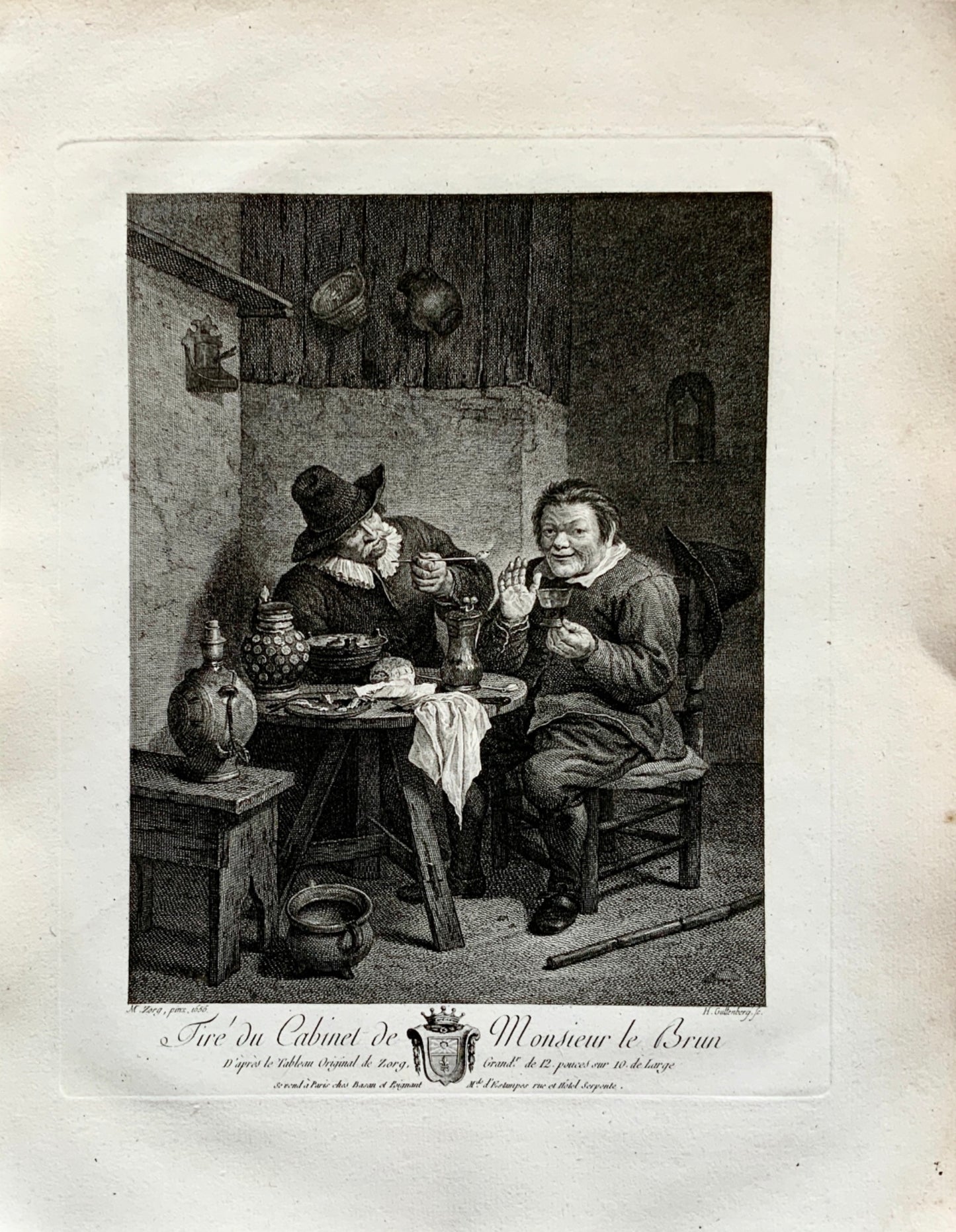 1777 Martenszoon Sorgh; H. Guttenberg sc. - The Pipe Smoker - Folio - Art