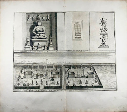 1729 [B. Picart], Idols of Siam (Thailand), Temple of Barkalam, double folio