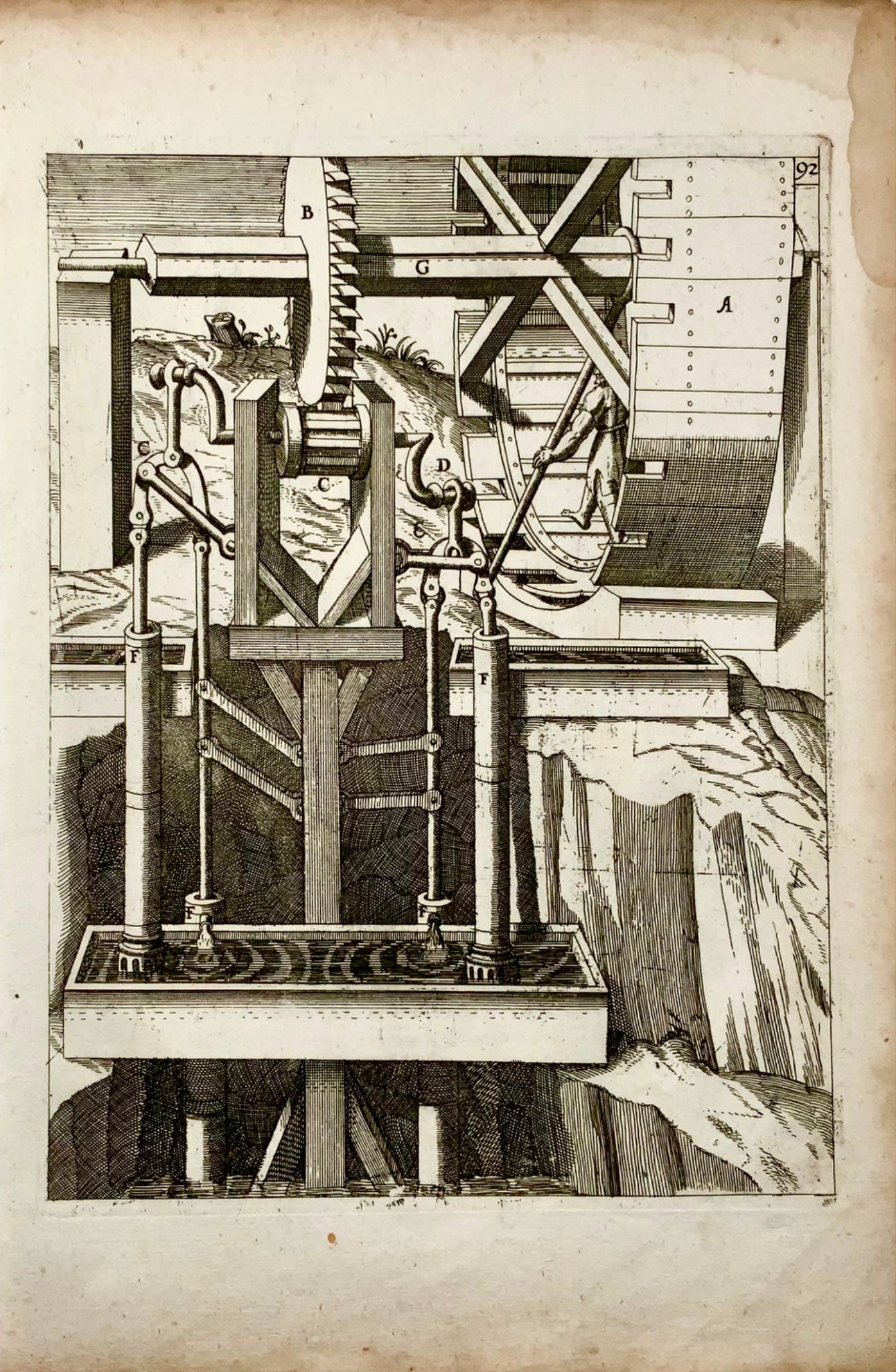 1662 Balth. Schwan; Boeckler, piston pump, water raising machine, technology