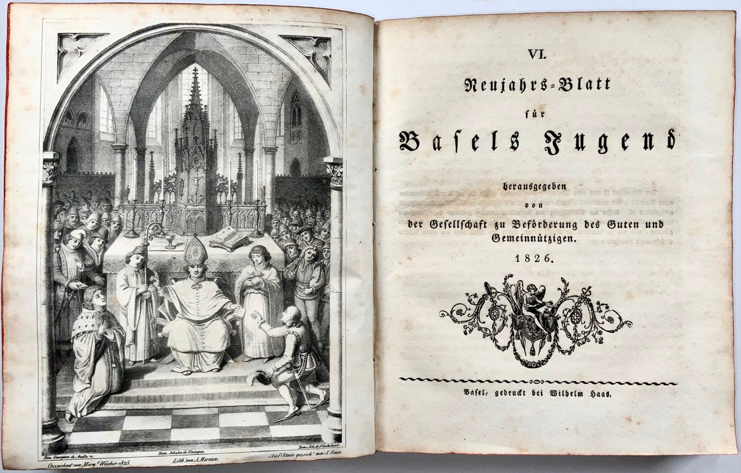 1821-35 Neujahrsblatt, Basel [Battle at, Council of, University] Joh. Burkhardt