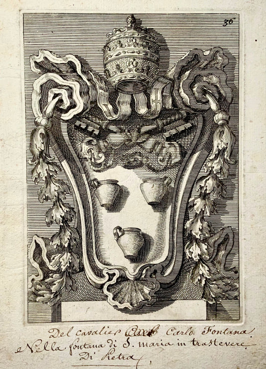 1722 Filippo Juvarra, Stemma di Innocenzo XII, arti religiose, incisione