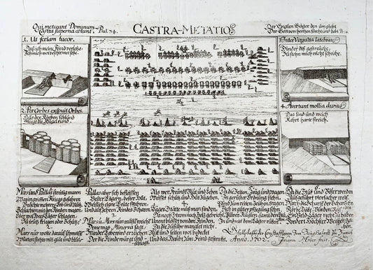 1697 Bordata, 'Castra-Metatio', formazione di accampamento militare, Svizzera