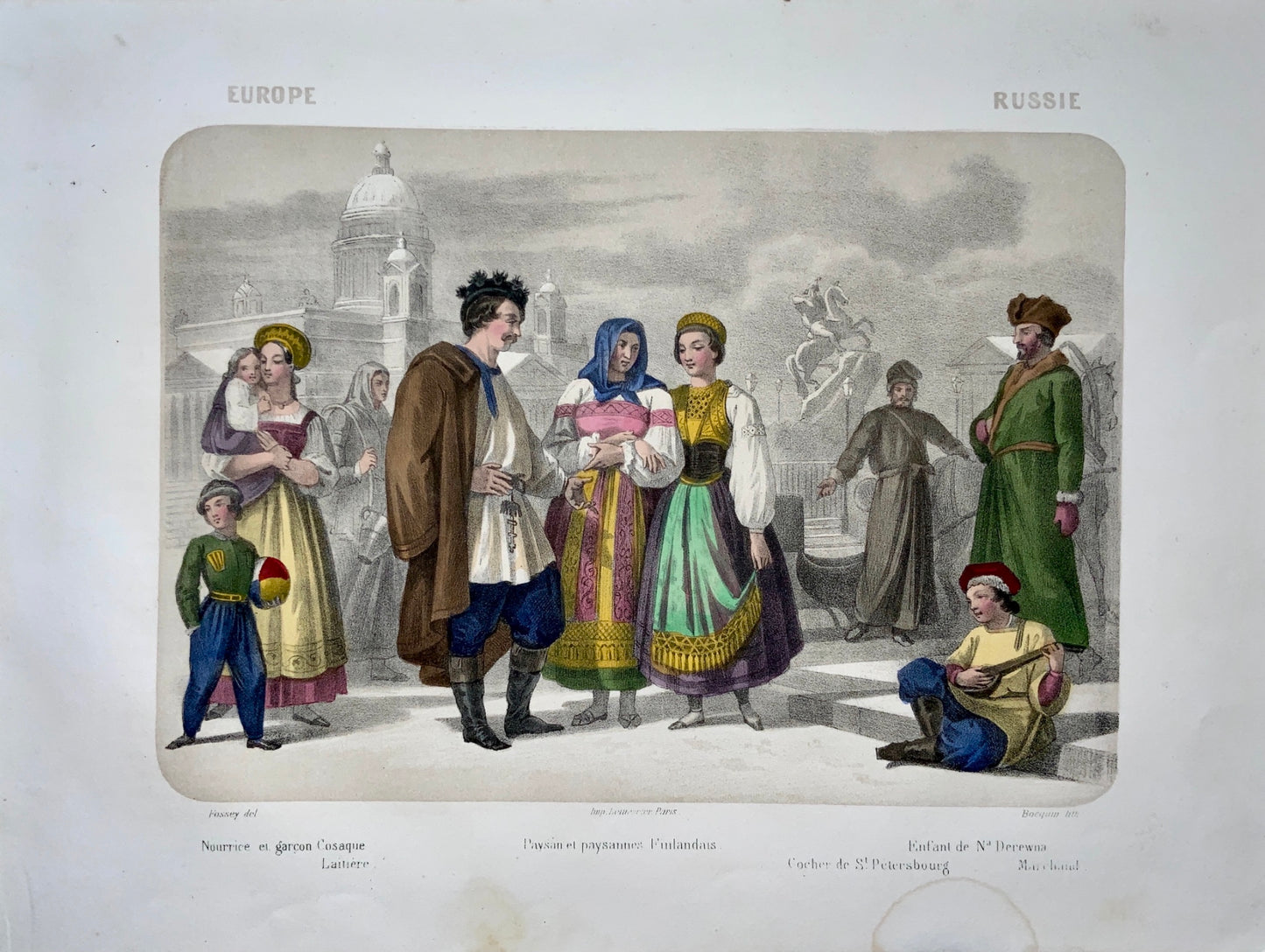 1860 c. Flossy, Bocquin; FINLAND St. Petersburg - Ethnology - hand coloured