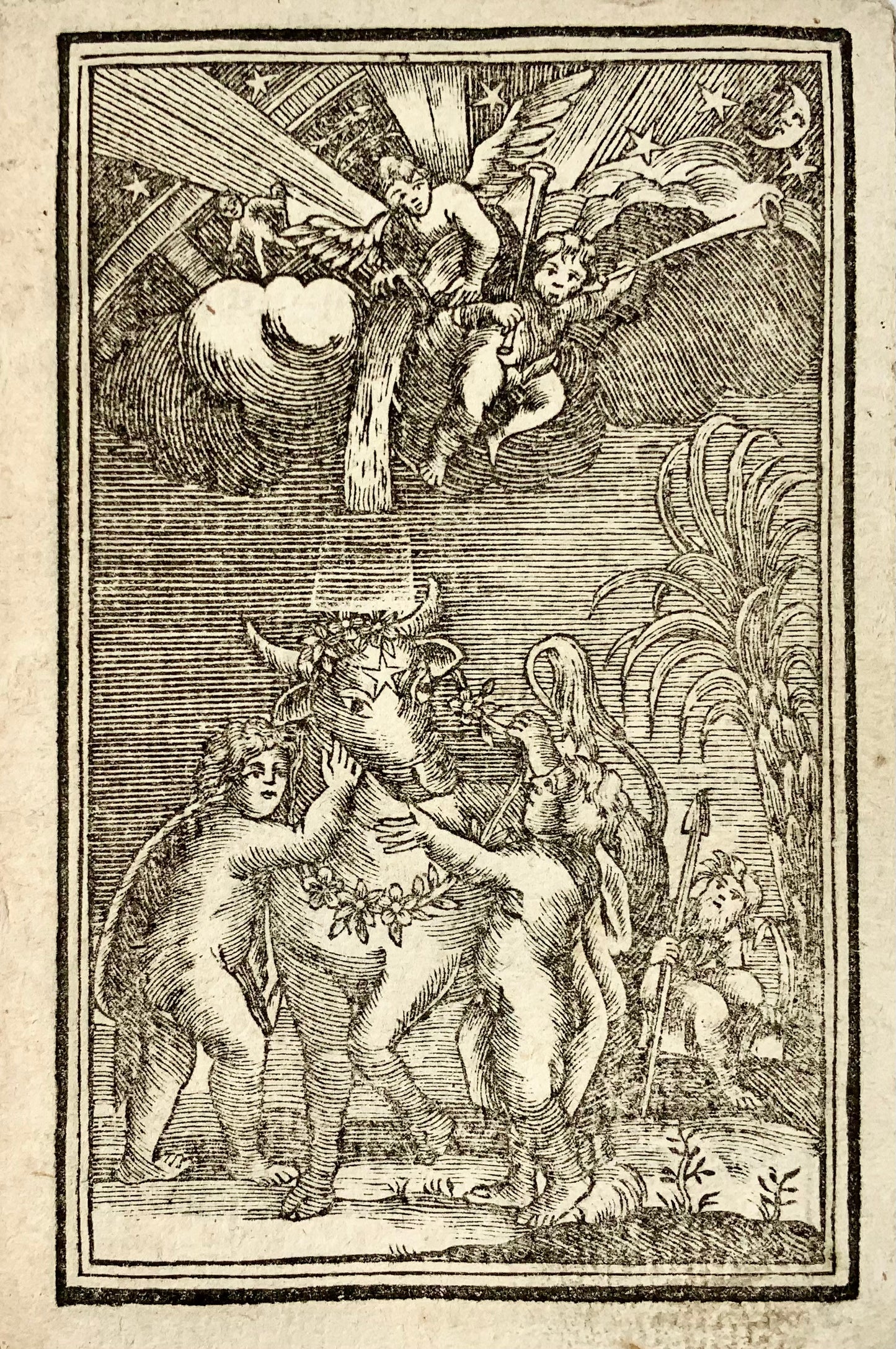1814 Almanacco Astronomico, Palmaverde, Il Corso delle Stelle, xilografie