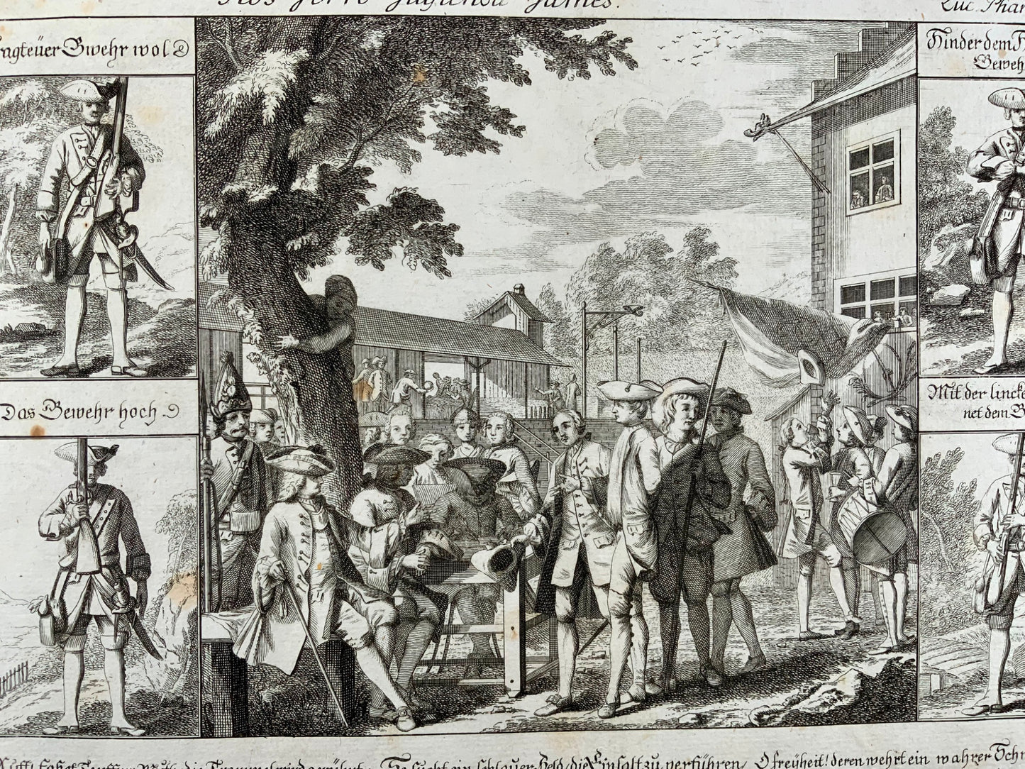 1745 Bordée militaire, Quemque suae rapiunt, Recrutement de soldats, Infanterie