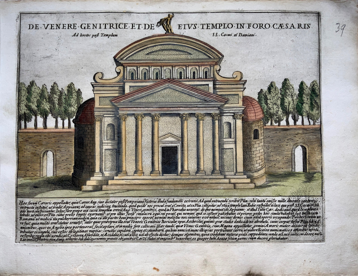 1624 G. Laurus - SCARCE 1st ISSUE Temple of Venus Genetrix, Rome Italy - Classical architecture