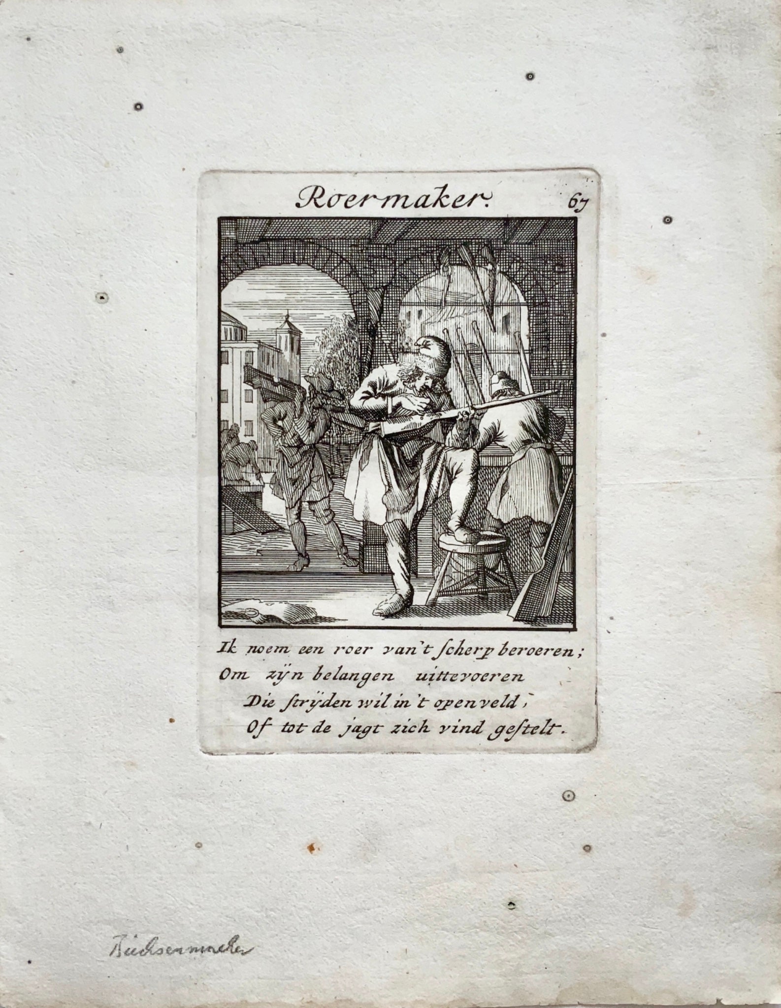 Anthonie de Winter after Jan Luyken - GUNSMITH - 1695 - Military History