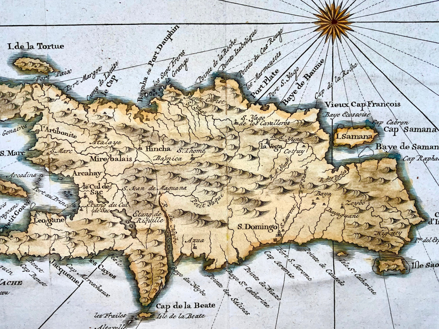 1775 A. van Krevelt; Carte de l'Isle de Saint Domingue, Hispaniola - Carte