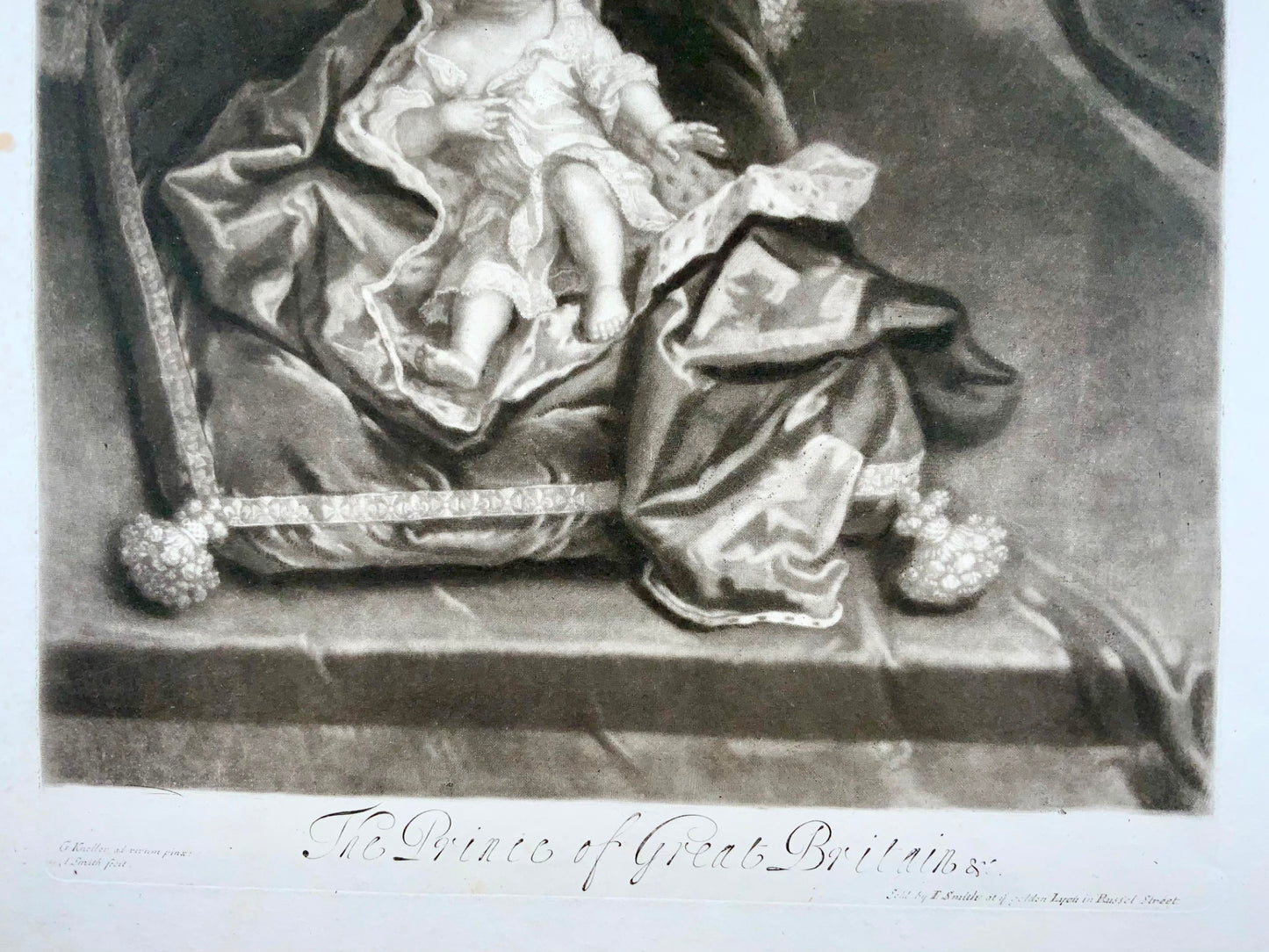 1688 vers. Dieu. Kneller d'après J. Smith, Portrait de James Stuart, le vieux prétendant