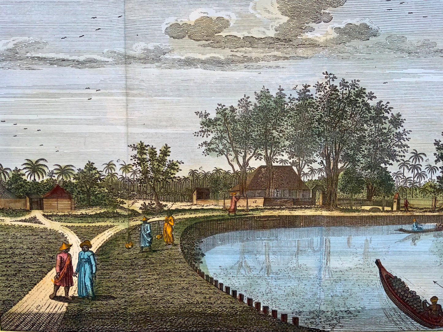 1756 J. van Schley ; Indonésie, Java, Jakarta - Vue du Poste Ryswick - Voyage