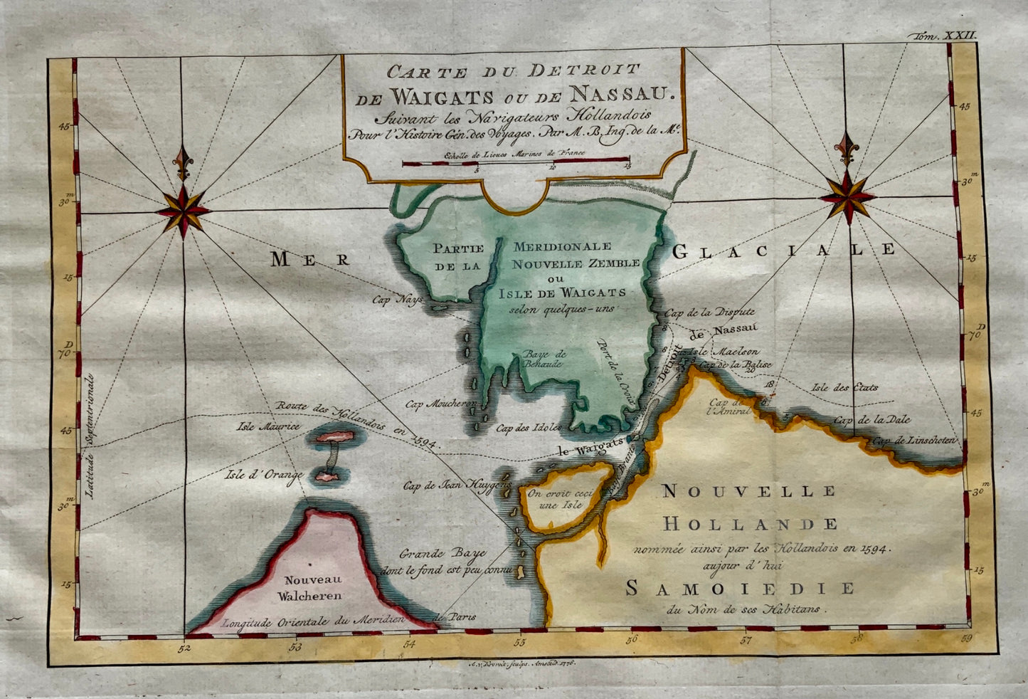 1776 J.N. Bellin; A v. Krevelt: Arctic Ocean Novaya Zemlya Russia - Travel