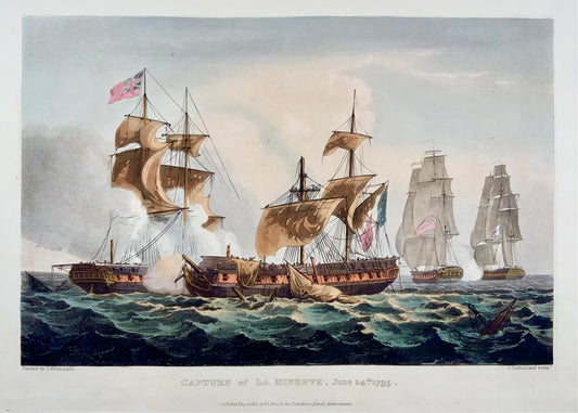 1816 Whitcombe; Sutherland - Maritime : Capture de LA MINERVA Guerres révolutionnaires - Navires de guerre