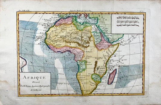 1780 Afrique, Bonne, carte coloriée à la main, gravée sur cuivre