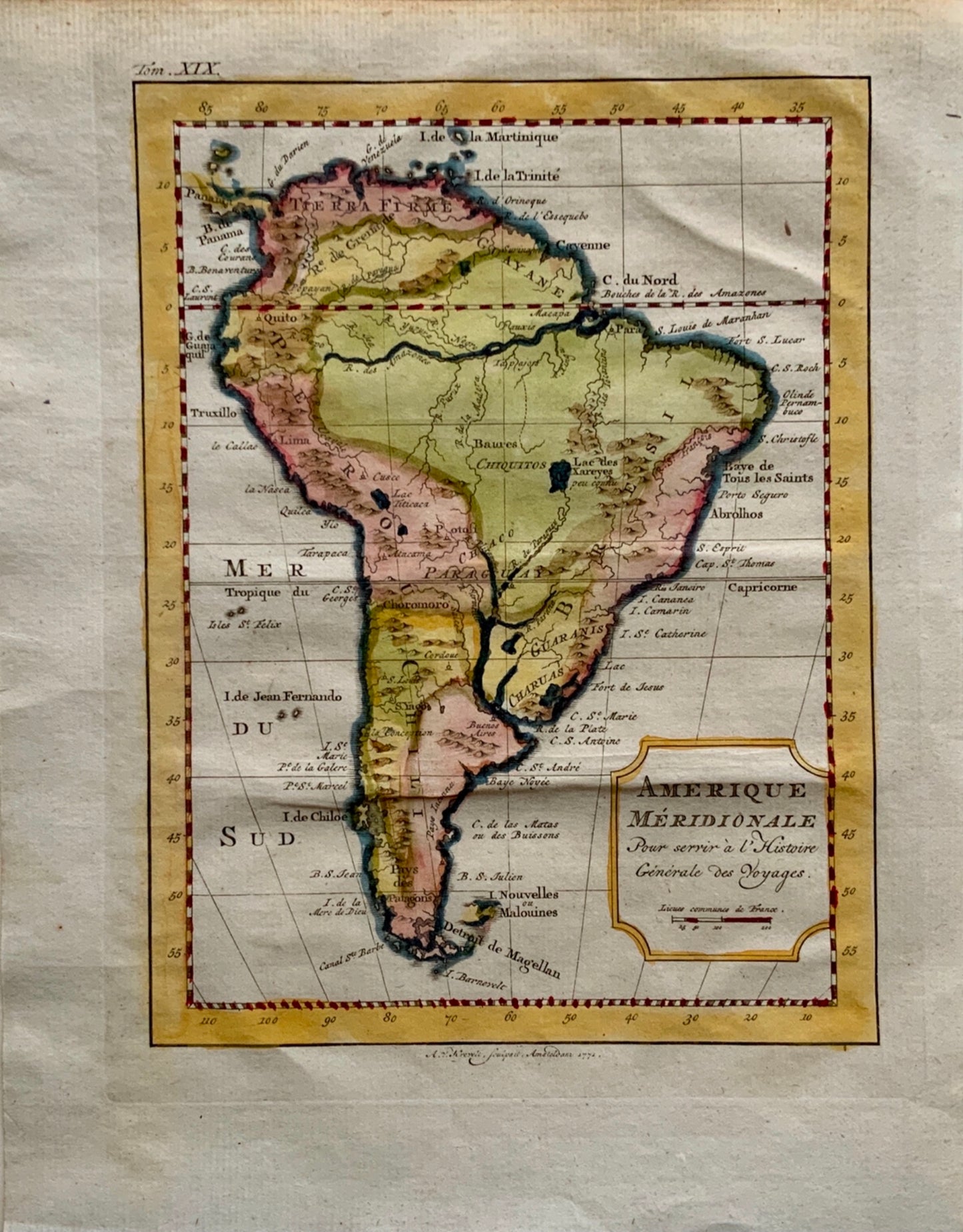 1774 Bellin; Krevelt - Amérique Meridionale - Map of South America