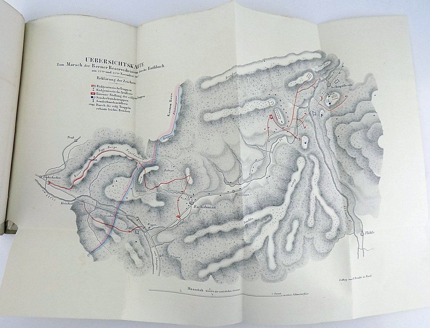 1848 Dufour, G. H.; Military analysis - Sonderbund of 1847 - Switzerland - Book