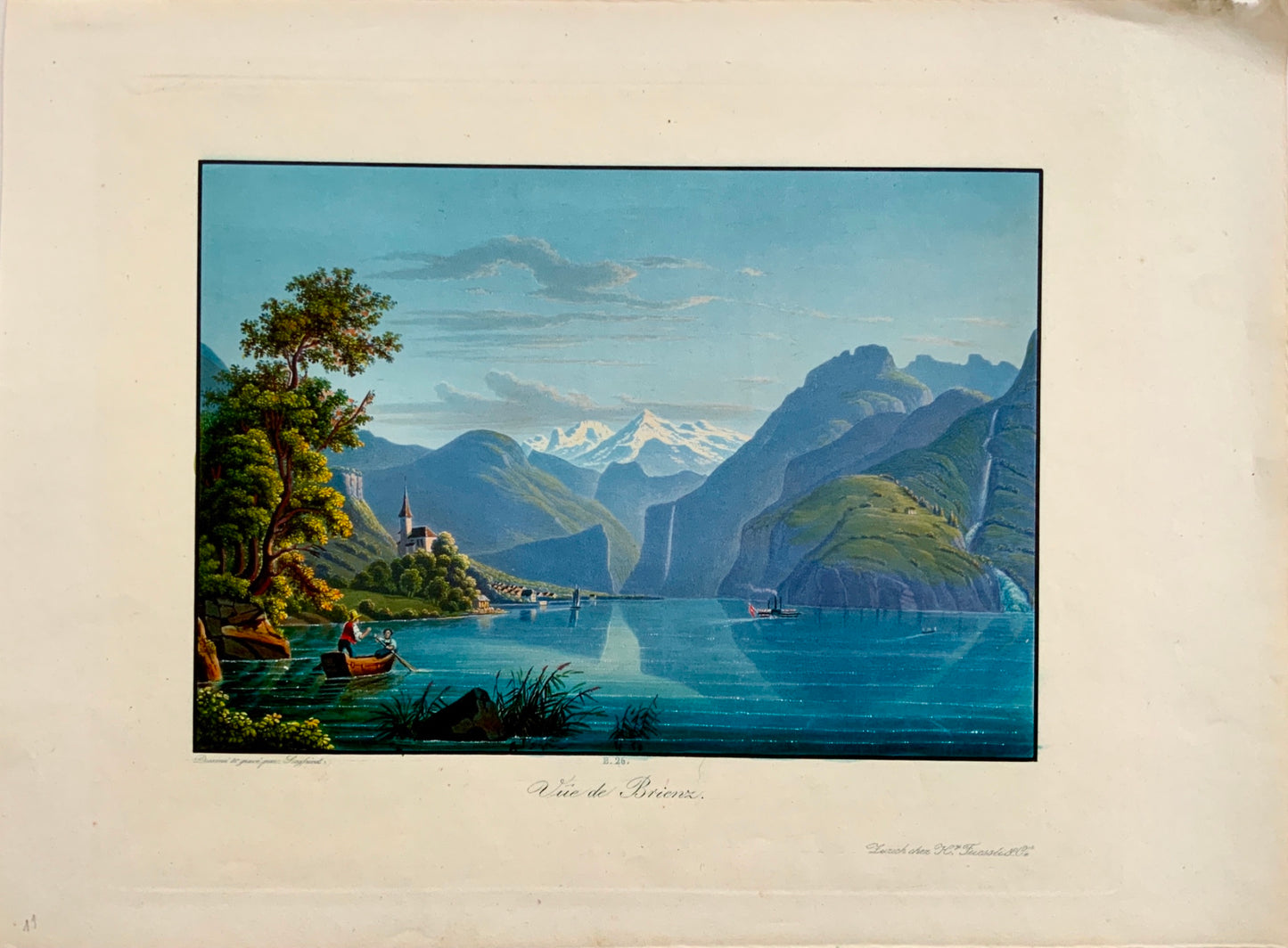 1840 Siegfried; Füßlings - BRIENZ hand coloured aquatint Switzerland