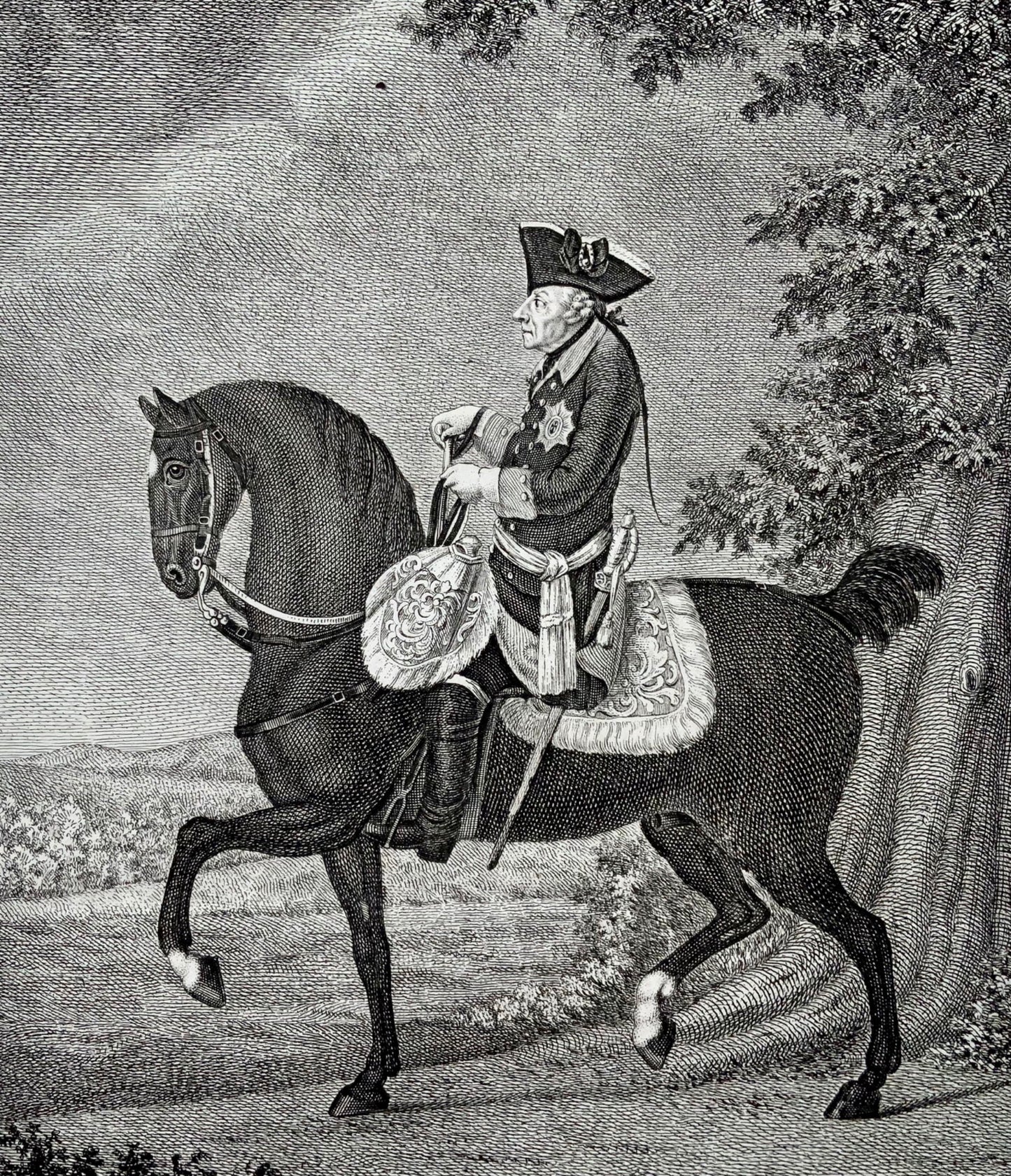 1788 Frédéric le Grand à cheval [Lèvres d'après Chodowicki], Folio, portrait 