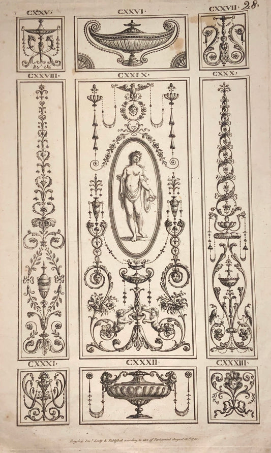 1780 Michel Angelo Pergolesi - Neo Classical Ornament - Large Folio