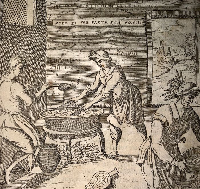 1622 Antonio Tempesta (1555-1630); Fr. Villamena (d.1624) Pasta!! Food Culinary