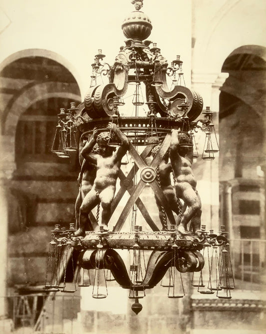 1870s Giacomo Brogi, Pisa, Lampada di Galileo, albumen print