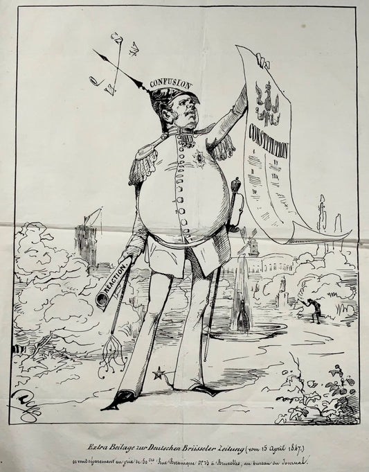 1847 Socialista, foglio satirico, Costituzione del Belgio
