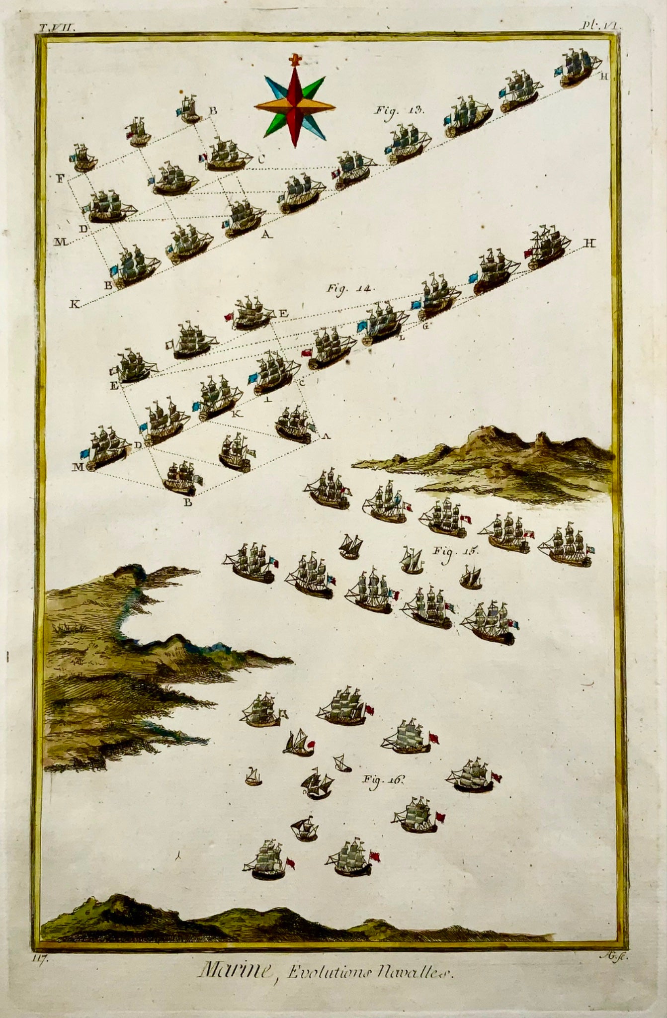 1777 Formations d'attaque NAVAL MARINE - grand in-folio - Diderot ; Defehrt - Histoire militaire