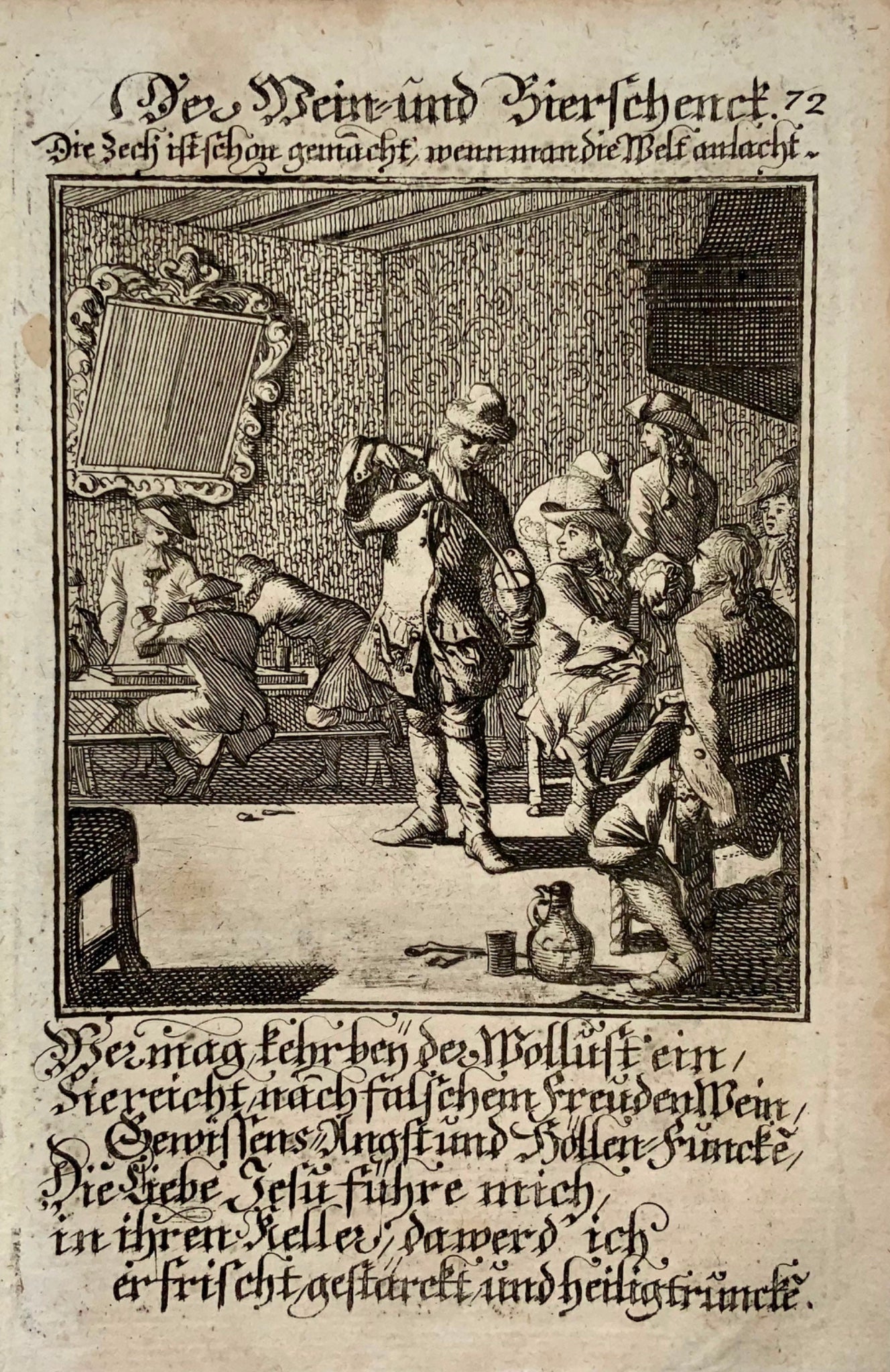 1711 Caspar Luyken, locatore, locanda, vino, birra, incisione, commercio