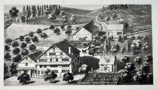 1826 Girenbad, Turbental, Zurigo, Svizzera, acquatinta fine