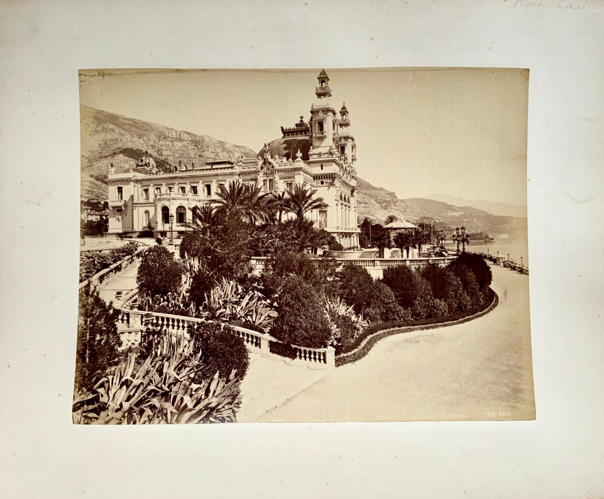 1880 c. Large albumen photograph of the Casino at Monte Carlo