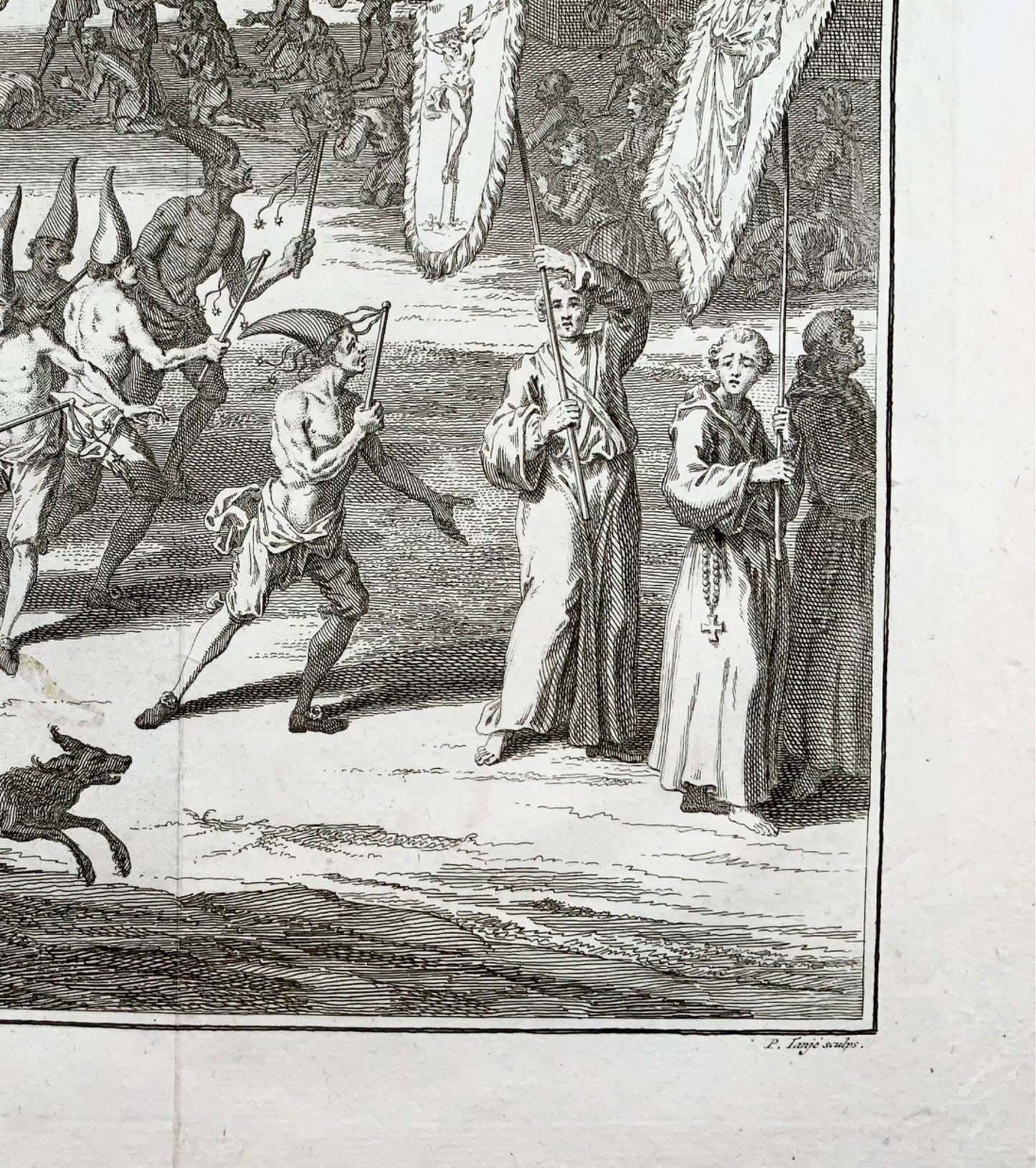 1723 Pieter Tanjé, Une procession de flagellants, religion, christianisme