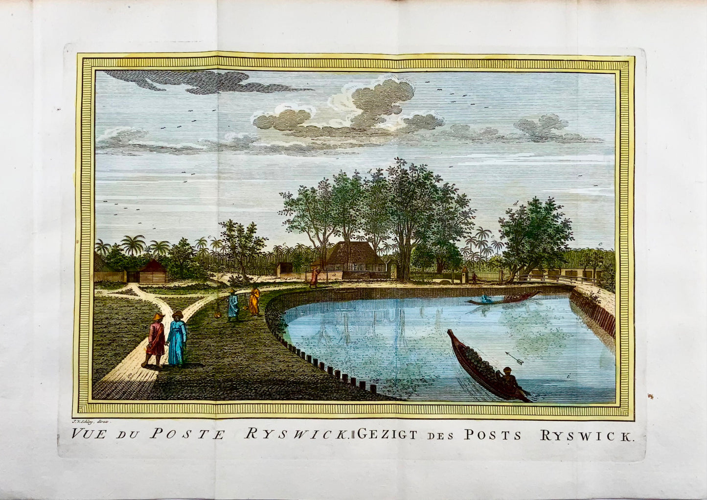 1756 J. van Schley; Indonesia, Giava, Giakarta - Vue du Poste Ryswick - Viaggio