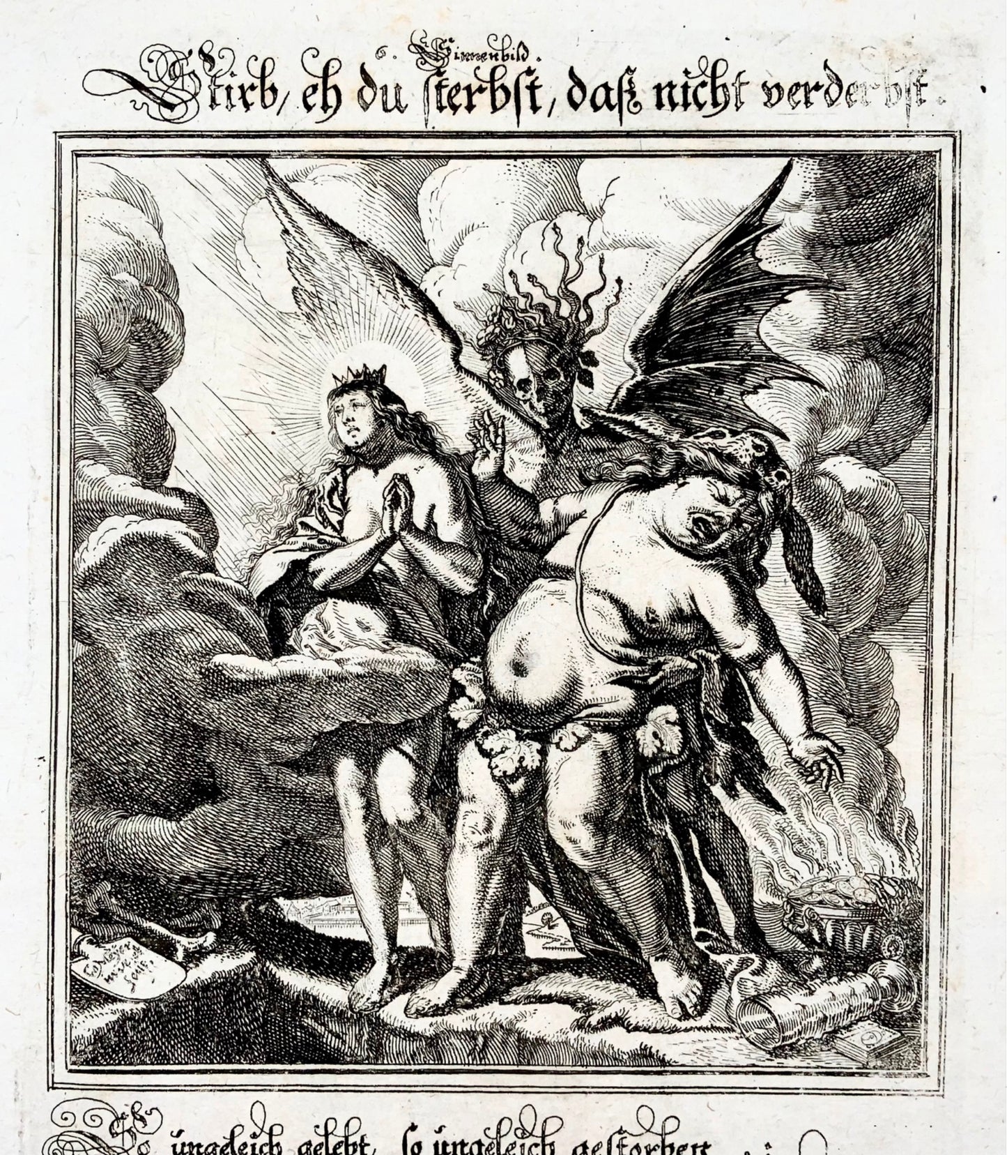 1655 Broadside, Dance of Death, Conrad Meyer, Master Engraving