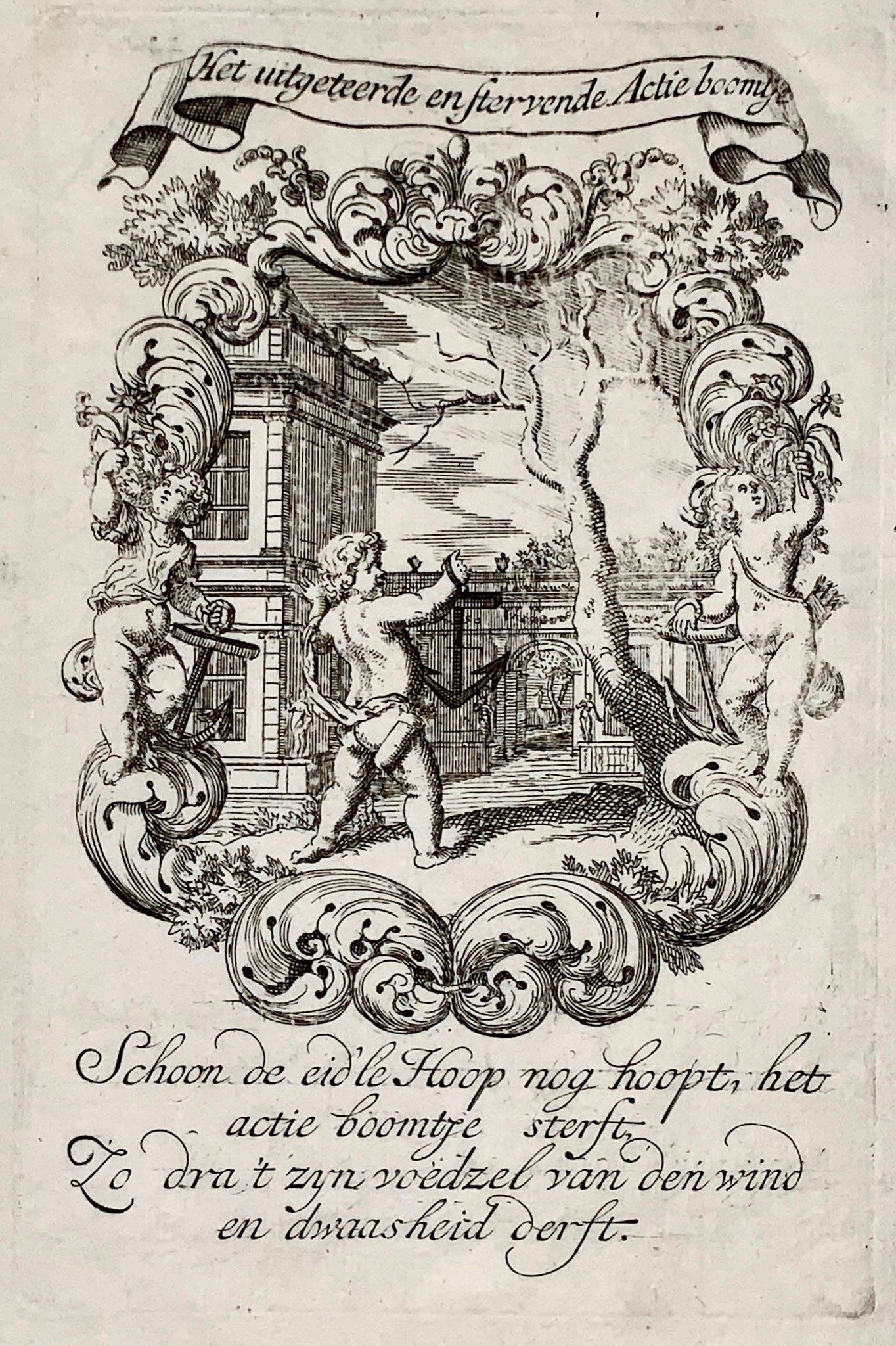 1720 Allégorie de la bulle des mers du Sud, bourse, Pieter van den Berge, eau-forte