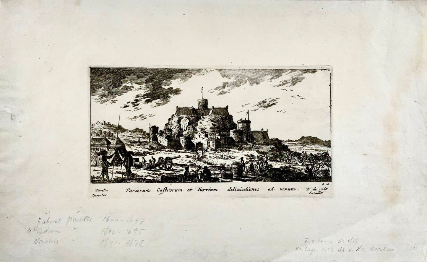 1650c F. de Wit exc.; N. Perelle - Roman Landscape castles and monasteries - Classical