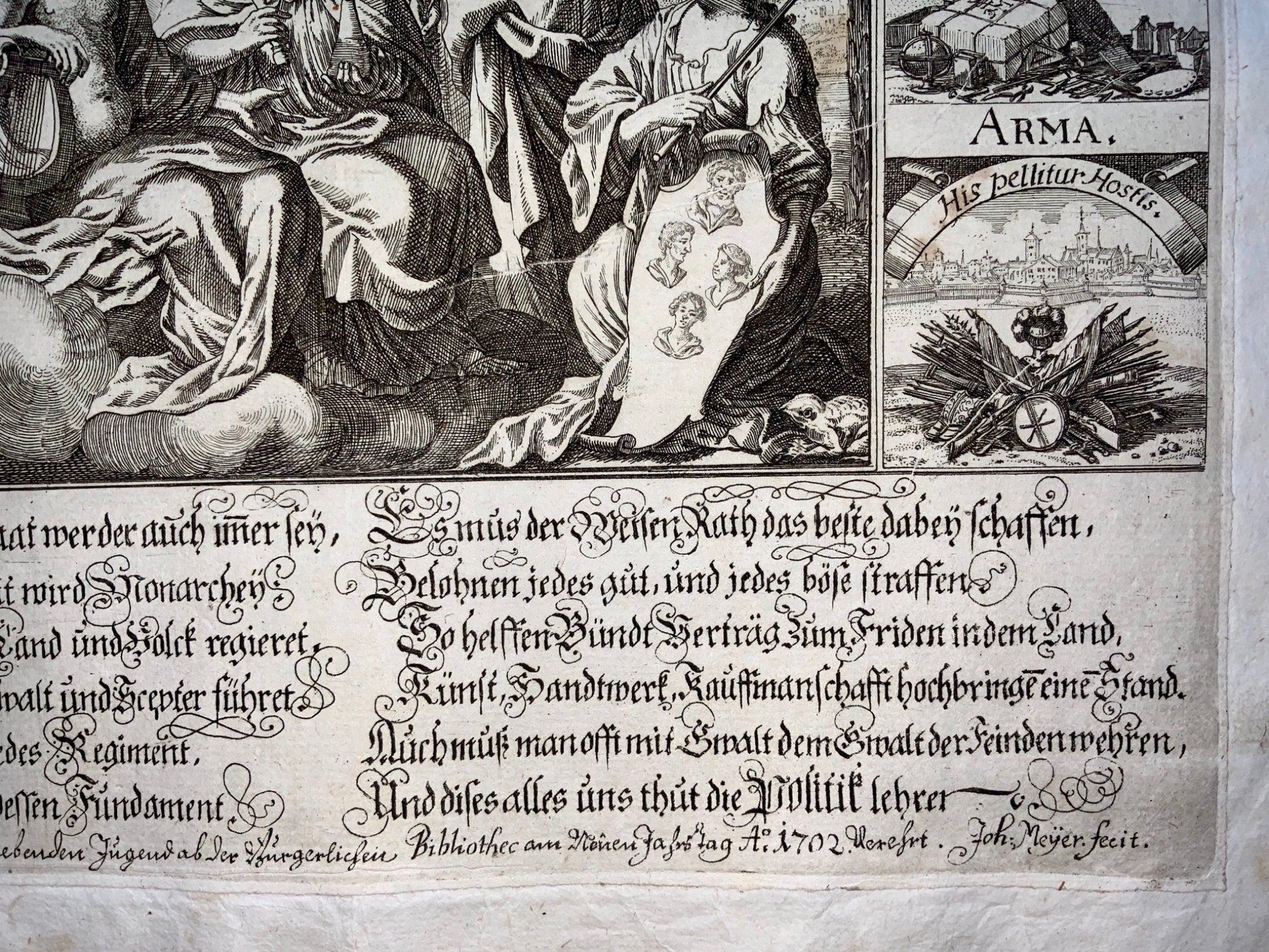 1702 Broadside [Einblattdruck] - POLITICA - The ‘Art’ of Politics Johannes Meyer - Politics & Government