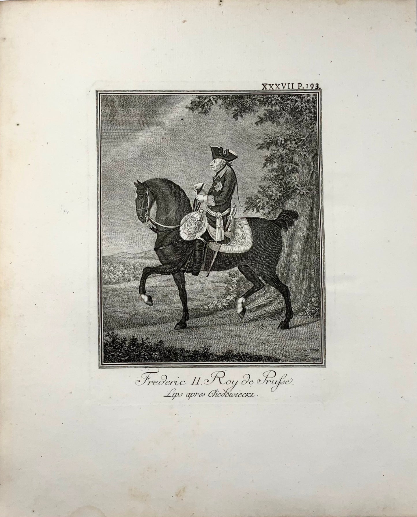 1788 Frédéric le Grand à cheval [Lèvres d'après Chodowicki], Folio, portrait 