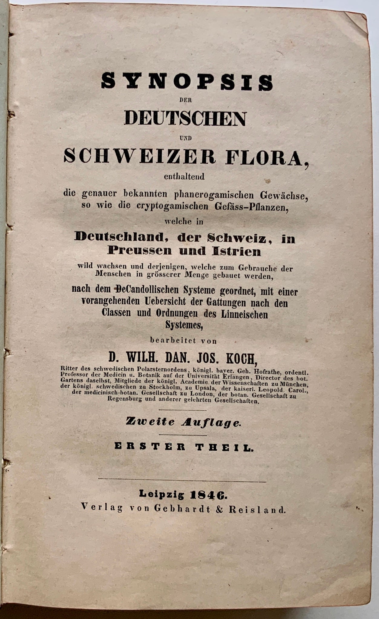 1846 Koch - Synopsis der Deutschen und Schweizer Flora - Botany - Book