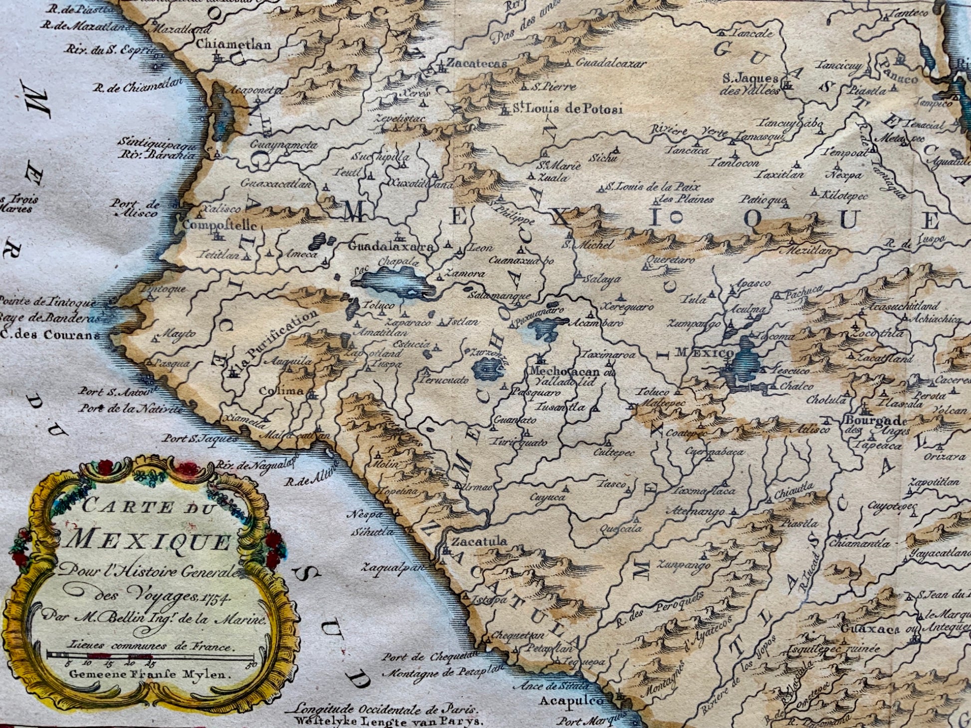 Jacques Nicolas Bellin (1703-1772) - Map of Mexico Acapulco - Travel