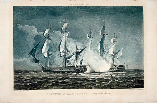 1820 Sutherland, Cattura di La Guerrière nel 1806, acquatinta marittima