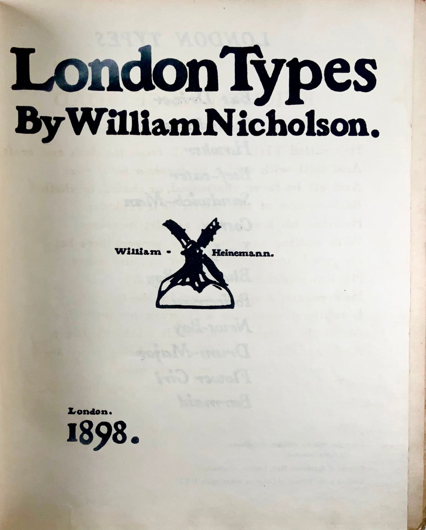 1898 William Nicholson, folio, 12 lithographies, édition spéciale reliée en vélin