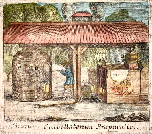 1704 POTASH MINING - M. Valentini (1657-1729) - copper engraving - Technology, Earth Sciences