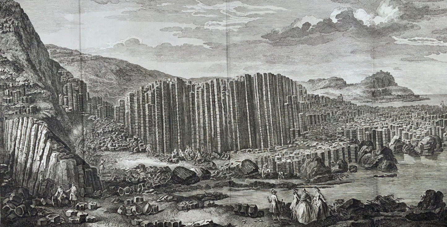 1757 Chaussée des Géants, Antrim, Irlande, grand panorama, 68,5 cm, topographie étrangère