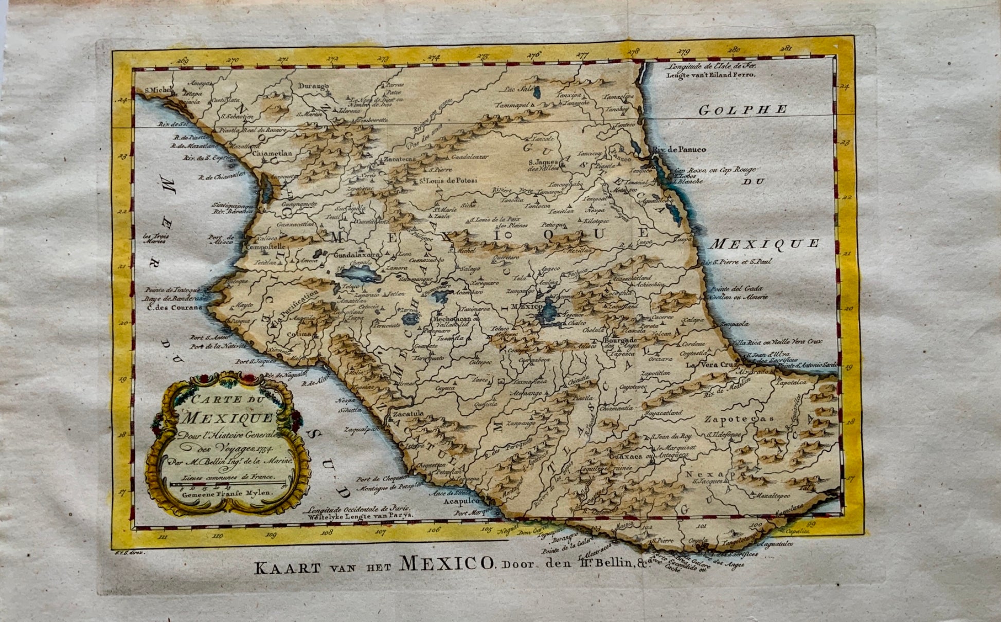 Jacques Nicolas Bellin (1703-1772) - Map of Mexico Acapulco - Travel