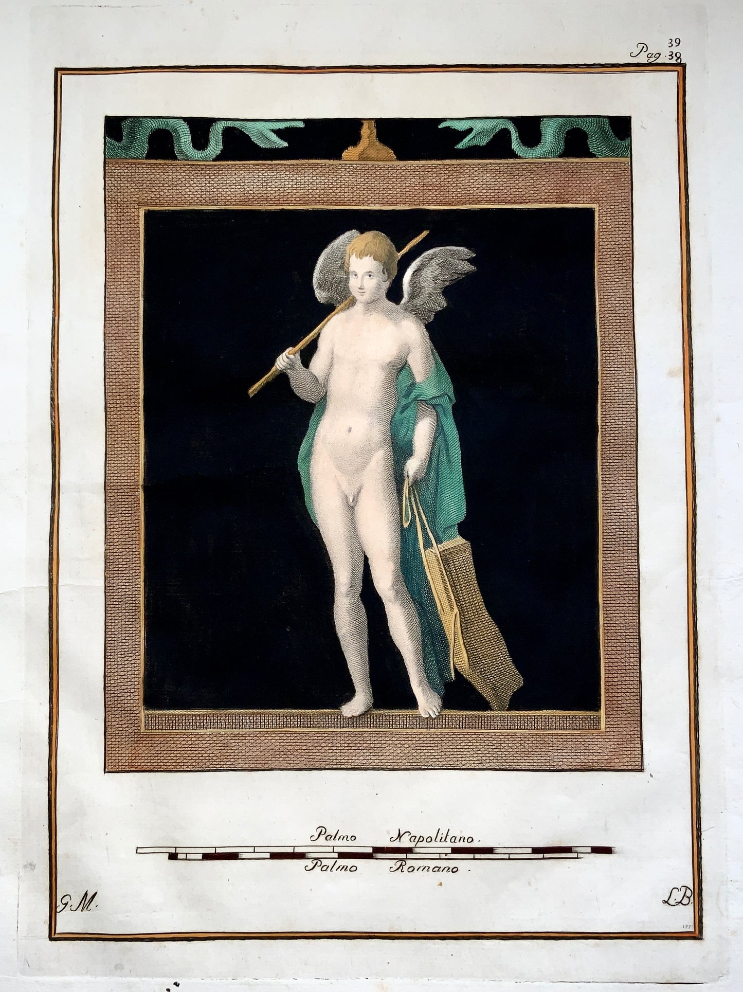 1779 G. Morghen; O. A. Bayardi - Master Engraving - Apollo - Herculaneum 49cm - Classical Art
